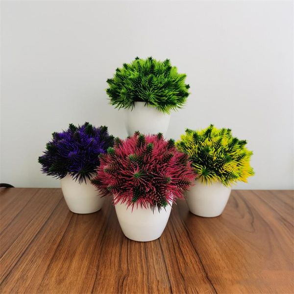 

decorative flowers & wreaths pine needles bonsai artificial flower simulation green plants fake potted for home festival greening decoration