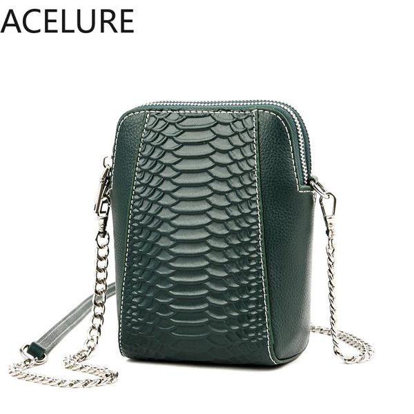

evening bags acelure solid color fashion vertical mini female pu leather mobile phone bag crocodile pattern small crossbody