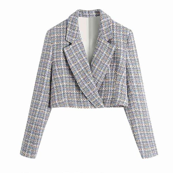 

women summer short plaid blazers coats za long sleeve casual veins female elegant street blazer outerwear suits clothes 210513, White;black