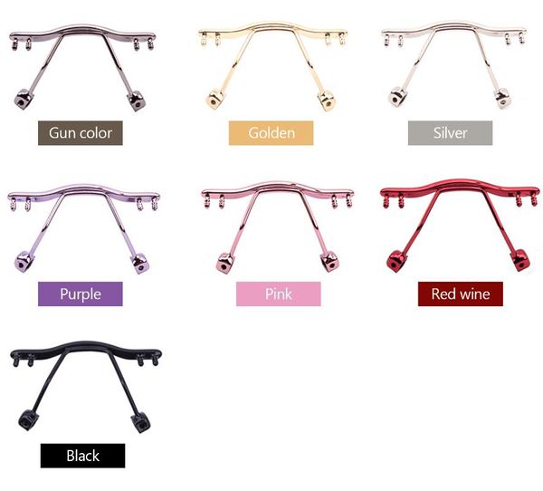 

sunglasses frames double hole screwless eyeglasses bridge glasses nose pad arm stainless steel rimless optical frame repair bracket holder, Silver
