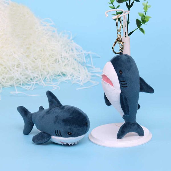 

cartoon plush backpack keychain bag 15cm stuffed mini shark chain toys whale trinkets handbag pendant kids gift