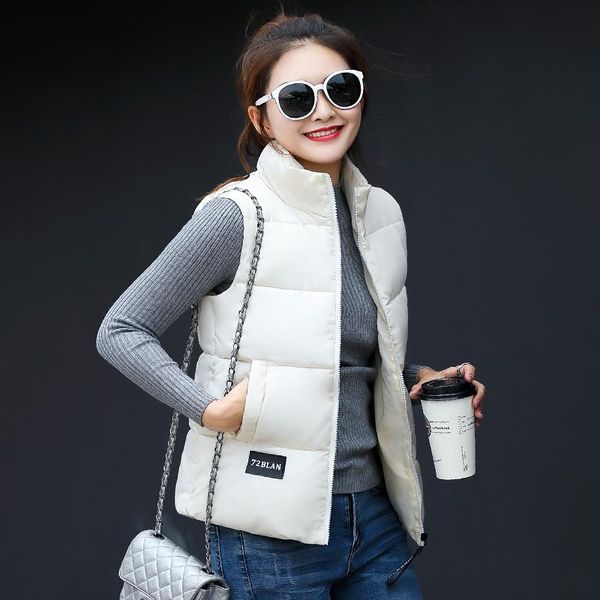 

women's vests cotton sleeveless women autumn and winter ladies korean warm jackets, Black;white
