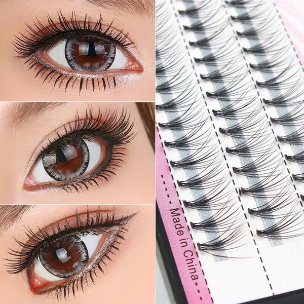 

false eyelashes 60 cluster faux mink eye makeup curl lash grafting individual fan lashes natural roll become warped