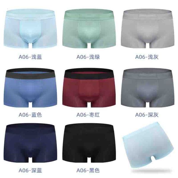 

men's underwear a06 ice silk boxers seamless triangle men's underwear shorts modal, Black;white
