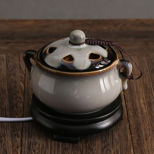 

fragrance lamps white cover statue incense burner cermatic bowl aroma smoke wooden bruciatore incenso ea6xxl