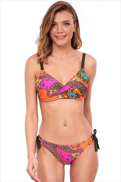

women's swimwear orange rallying bikini set 1561, White;black