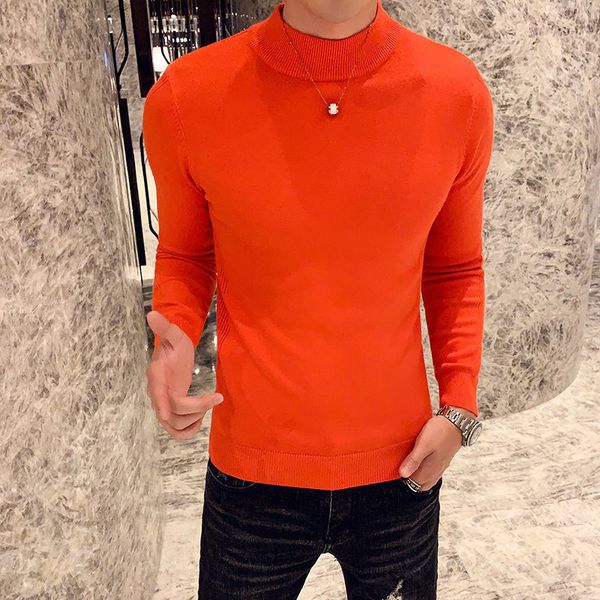 

men's sweaters sweater plain medium long sleeve high neck, White;black
