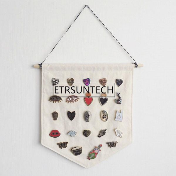 

party decoration 100pcs blank badge display hanging cloth kids room pennant buttons brooch organizer diy wall