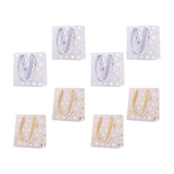 

gift wrap 8pcs handheld paper bags useful party polka dot (assorted color)