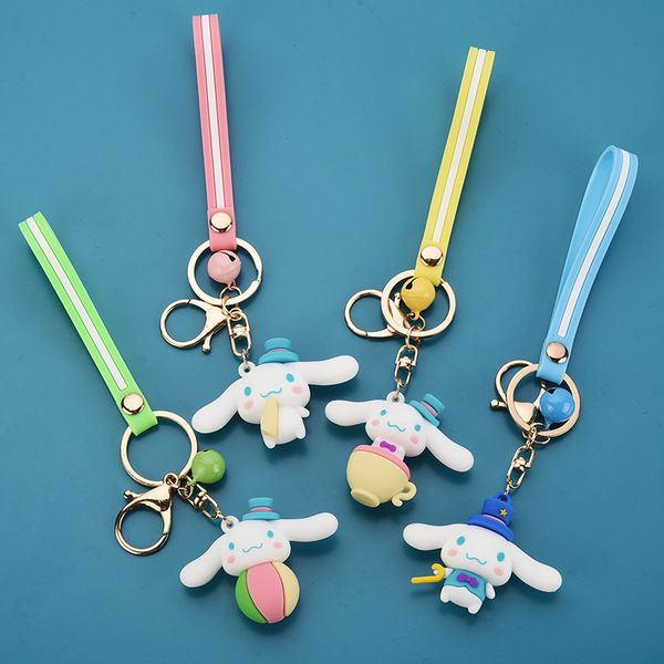 

2021 fashion keychain korean cartoon metal car pendant chain trinkets creative gift jade dog key ring, Slivery;golden