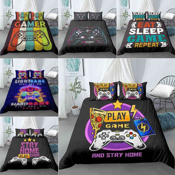 Set di biancheria da letto per gamepad per ragazzi Queen Modern Gamer Copripiumino Copripiumino per videogiochi Set di biancheria da letto per bambini Set di biancheria da letto per gamer 201120