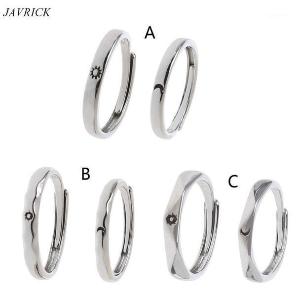 

cluster rings 2pcs sun and moon lover couple set promise wedding bands for him her1, Golden;silver