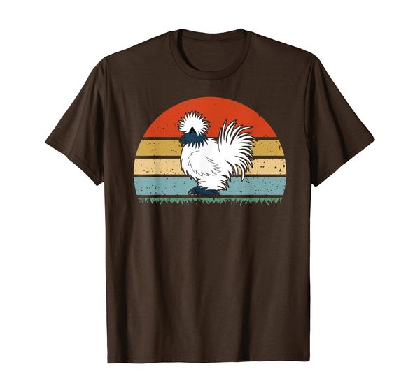 

retro vintage silkie chicken t-shirt, White;black