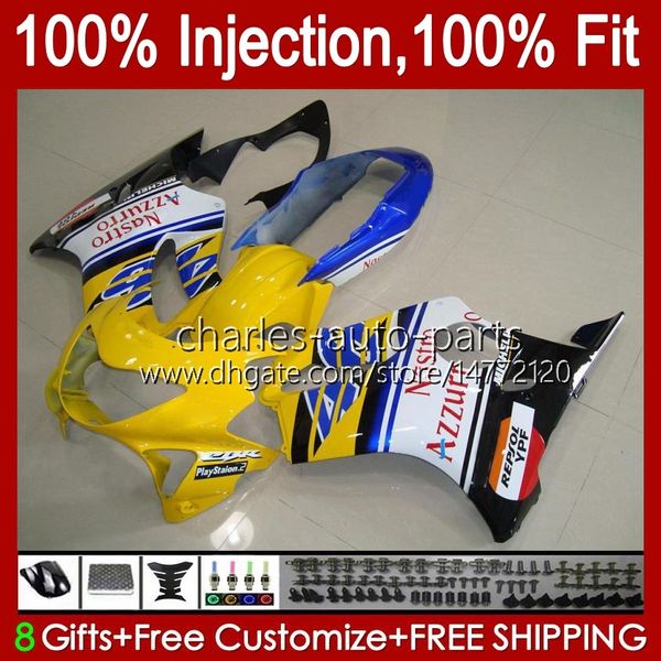 Corpo stampo ad iniezione per HONDA CBR 600 F4 FS CC 600F4 600CC 1999-2000 Carrozzeria 54No.16 100% Fit CBR600F4 CBR600 F4 99 00 CBR600FS 1999 2000 Kit carenatura OEM Repsol giallo