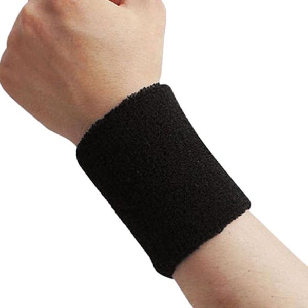 

cotton wristbands sport sweatband hand band sweat wrist support brace wraps guards gym volleyball basketball#3, Black;red