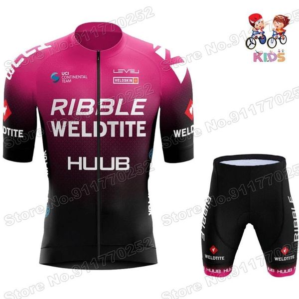 

team ribble weldtite 2021 cycling jersey set boys girls huub clothing children road bike suit mtb maillot ropa ciclismo racing sets, Black;blue