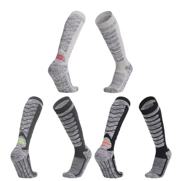 

sports socks kokossi long tube ski thickened outdoor keep warm skin-friendly soft towel bottom wearable absorb sweat skiing, Black