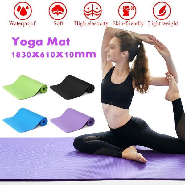 

yoga mats 1830x610x10mm nbr mat with position line fitness gymnastics non-slip beginner sport carpet pads women