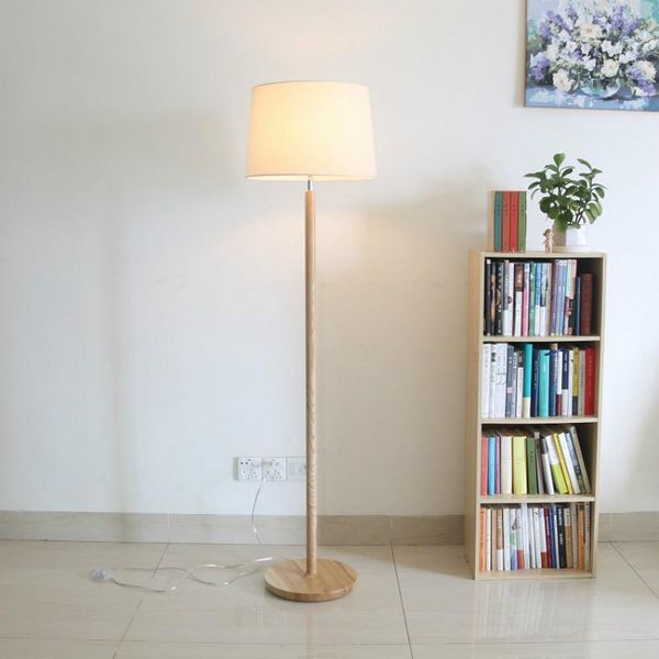 

floor lamps high quaity nordic modern minimalist original wooden linen fabric led e27 lamp for living room el bedroom light 2307