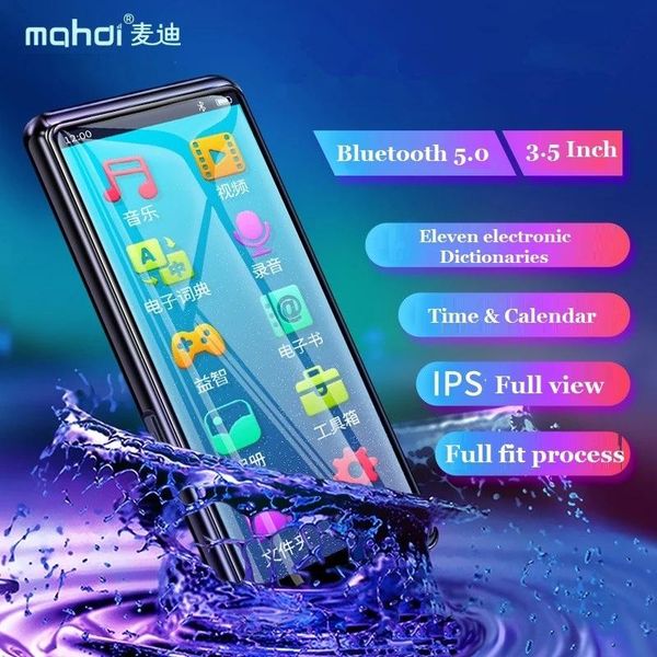 

& mp4 players mahdi mp3 player bluetooth 5.0 full touch screen, built-in speaker, 8gb hifi lossless sound with fm radio, voice recorde