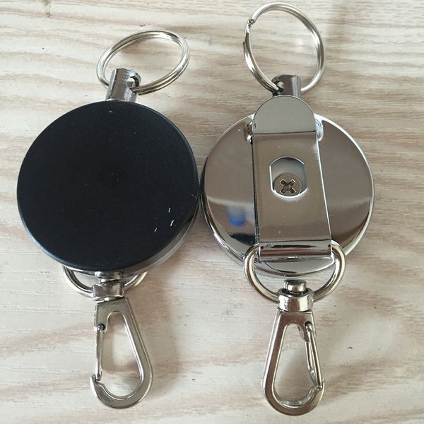

resilience steel key rings wire rope elastic keychains sporty retractable alarm keychain anti-lost telescopic keys trinket, Slivery;golden