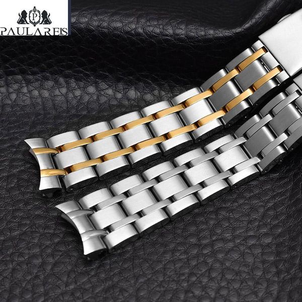 

watch bands 1pc 19mm silver gold solid stainless steel classic strap, Black;brown