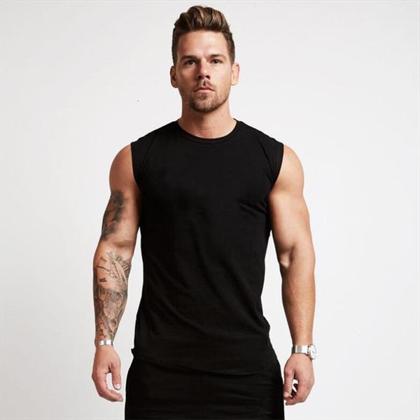 

gym clothing cotton bodybuilding mens tank workout sleeveless shirt fitness sportswear running vests muscle singlets, White;black