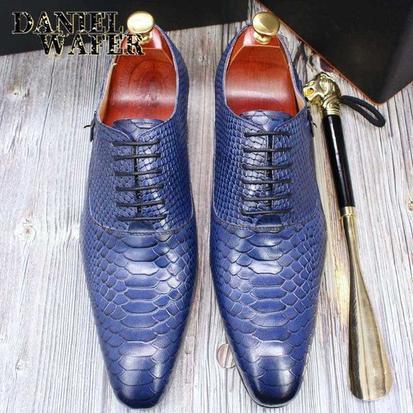 

men's leather snake shoes 2021 business ess men's special, Black