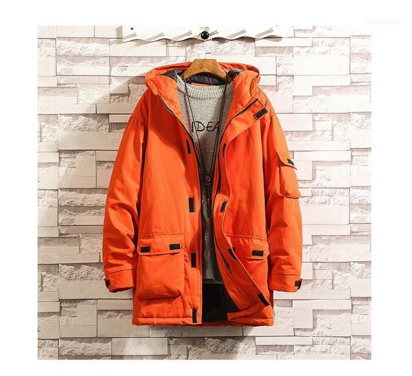 

men's down & parkas 2021 winter mid-long jacket thickening casual cotton jackets parka men brand coat chaqueta de hombre 5xl1, Black