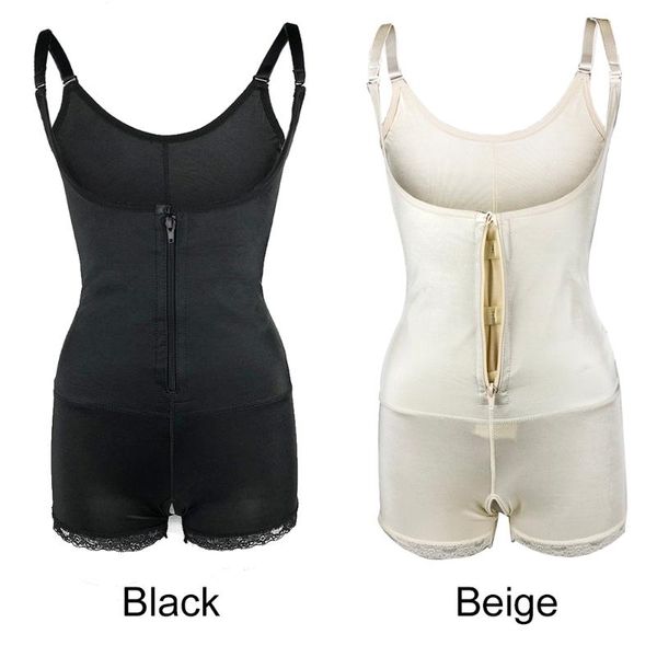 

women's shapers women plus size slim shapewear slip bufirm tummy control zip front open bust latex bodysuit full body shaper slimming t, Black;white
