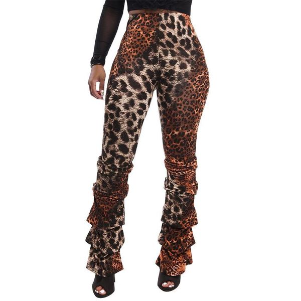 

women's pants & capris 2021 pleated slim women ladies leopard snake animal print high waist soft stretchy leggings casual long, Black;white