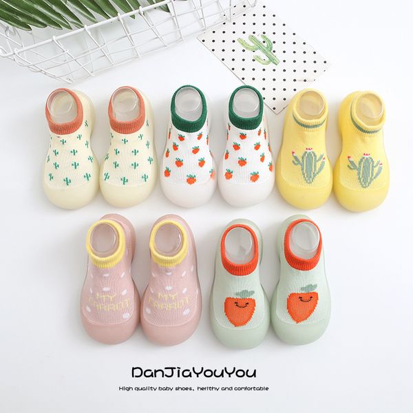 

baby socks 2021 spring kids fruit cartoon sock shoes newborn baby socks soft sole non slippery fashion first walkers baby shoes