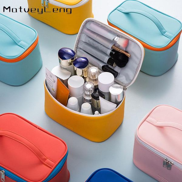 

fashion make-up bag women's cosmetic make up organizer travel necessaries zipper makeup case pouch toiletr bags & cases