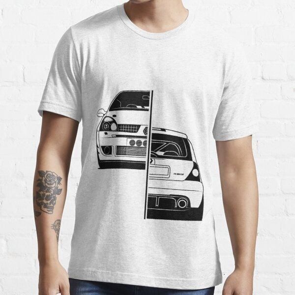 

men's renault clio 182 custom design essential t-shirt t-shirts, White;black
