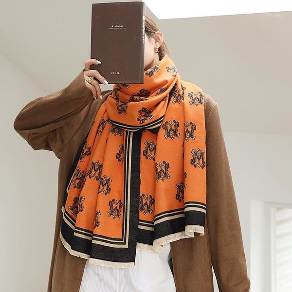 

scarves winter fashion cashmere shawl scarf women thick blanket autumn warm hijab wrap foulard headband bufanda pashmina1, Blue;gray
