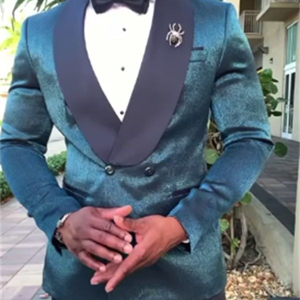

men's suits & blazers recent bright green wedding jacket tuxedo two double pieces breasted prom dress fine suit pant 5clb, White;black