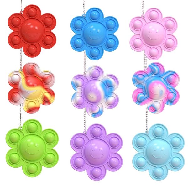 

fidget toys relieve stress toy rainbow push bubble adults antistress children sensory autism key chain