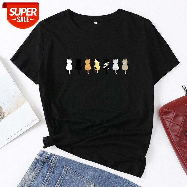 

cute kitten leisurely women's short-sleeved t-shirt #rb9h, White