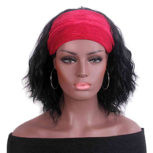 

black american hairband explosive headband wig, Black;brown