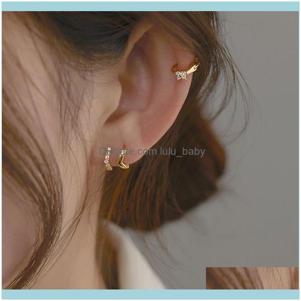 

earrings jewelryanti allergy 925 pure sier earring charm women fashion jewelry retro simple party aessories gift hoop & hie drop delivery 20, Golden;silver