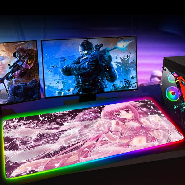 

mouse pads & wrist rests pad anime gaming mousepad gamer desk mat pink girl computer table carpets mesa room accessories for