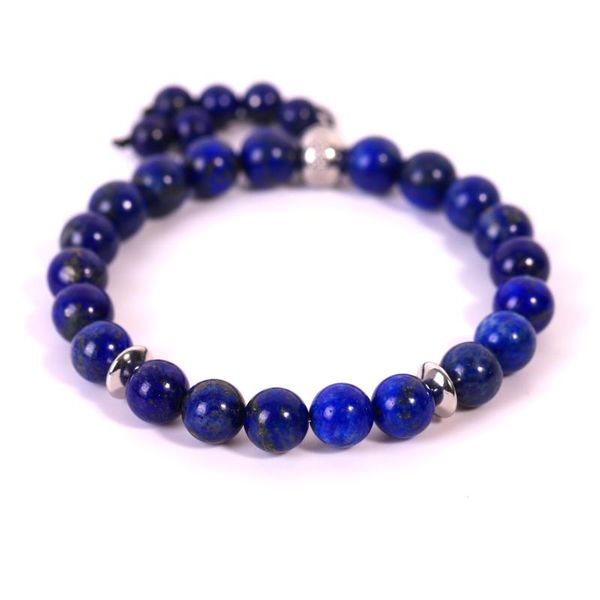 

beaded, strands 3pcs/set beaded bracelet natural lazurite stone pendant charm braid couple distance bracelets for women men gift stretch jew, Black