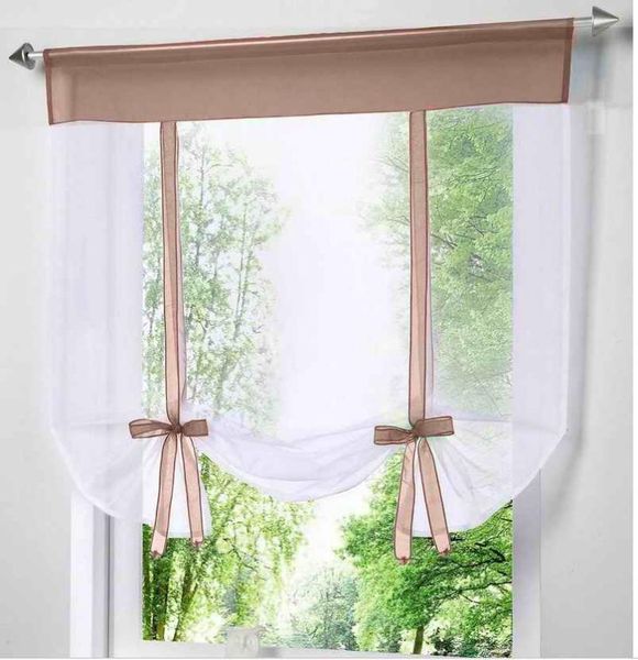 

modern short window kitchen tulle voile curtain for living room divider home transparent sheer drapes &