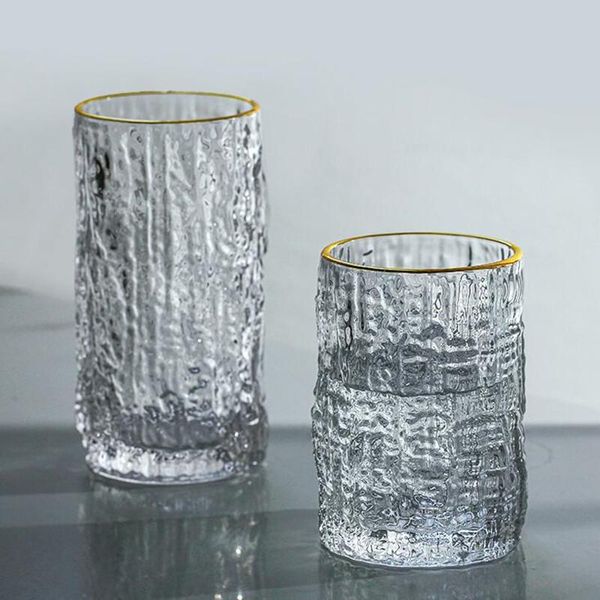 

wine glasses bark pattern glass water cup relief simple and fresh forest style household children's lovely juice beer