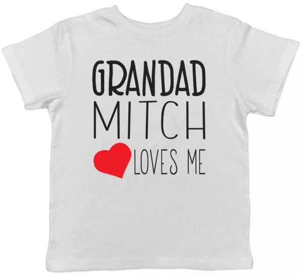 

personalised my grandad any name loves me short sleeve t-shirt, White;black