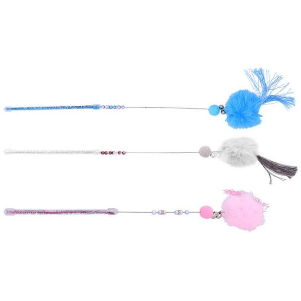 

cat toys pet wand rod flexible funny tassel sticks for attract cats