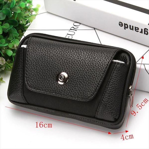 

men fanny pack mobile phone bags black color hasp zipper male coin purse burse good quality bag waist packs casual