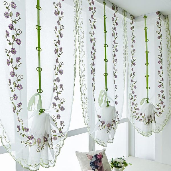 

curtain & drapes organza embroidery pattern flowers balloon tulle blinds curtains for kitchen bedroom living room window decorative