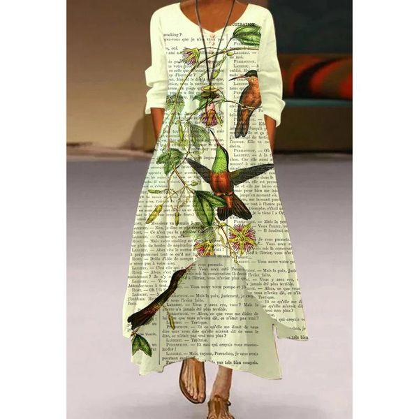 

casual dresses 2021 summer women's dress long 3d printing print spring summer-casual big yards party, Black;gray