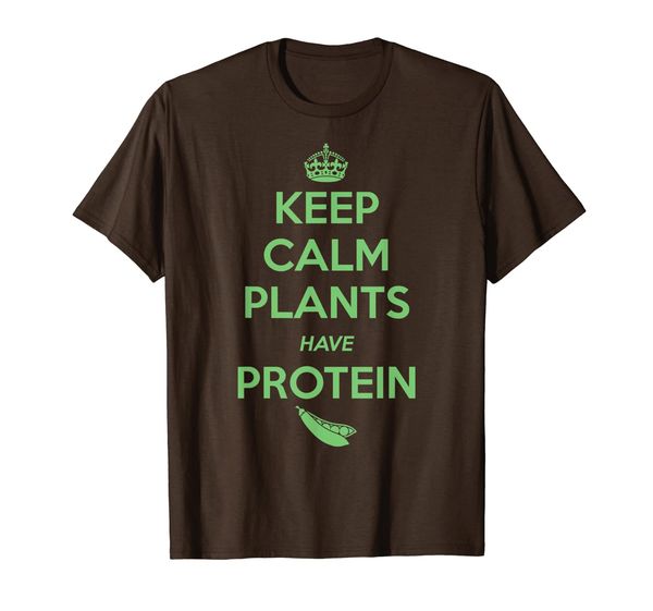 

keep calm plants have protein funny vegetarian gift t-shirt, White;black